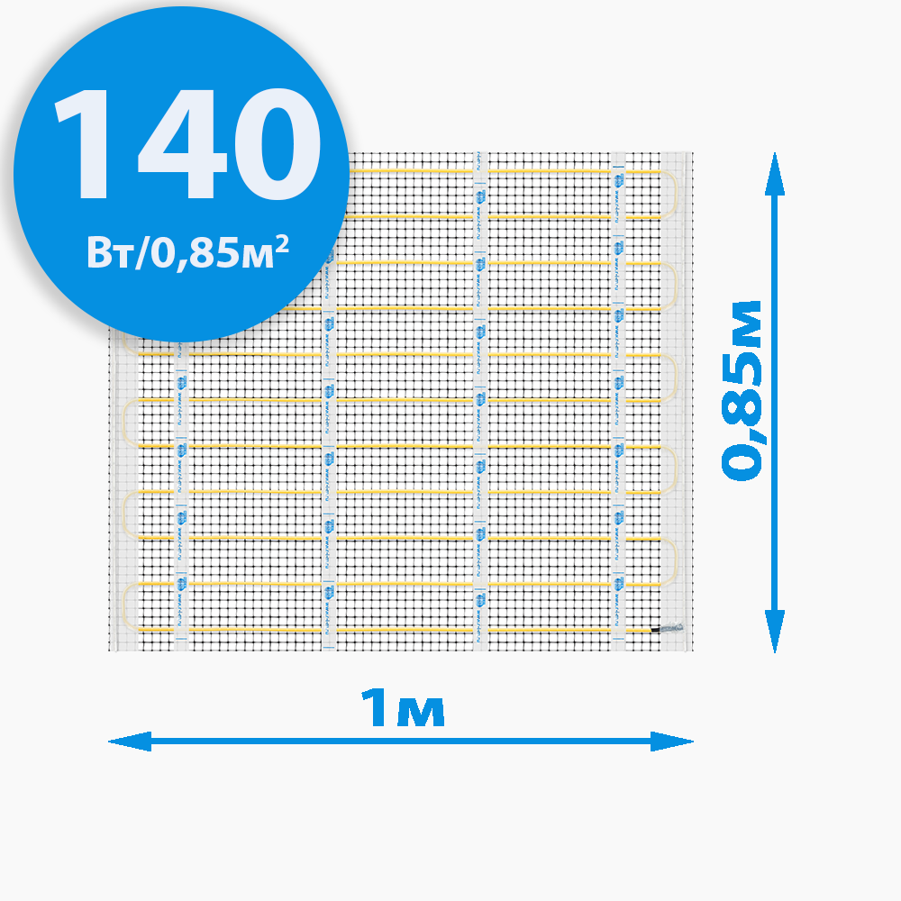 Секции тёплого пола РИМ MEDIUM - 140Вт/0,85м² на отрез
